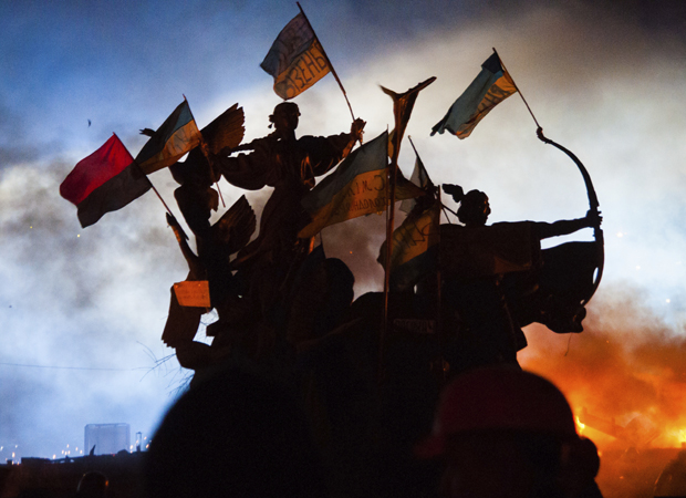Anti-Government Riot in Kiev, Ukraine