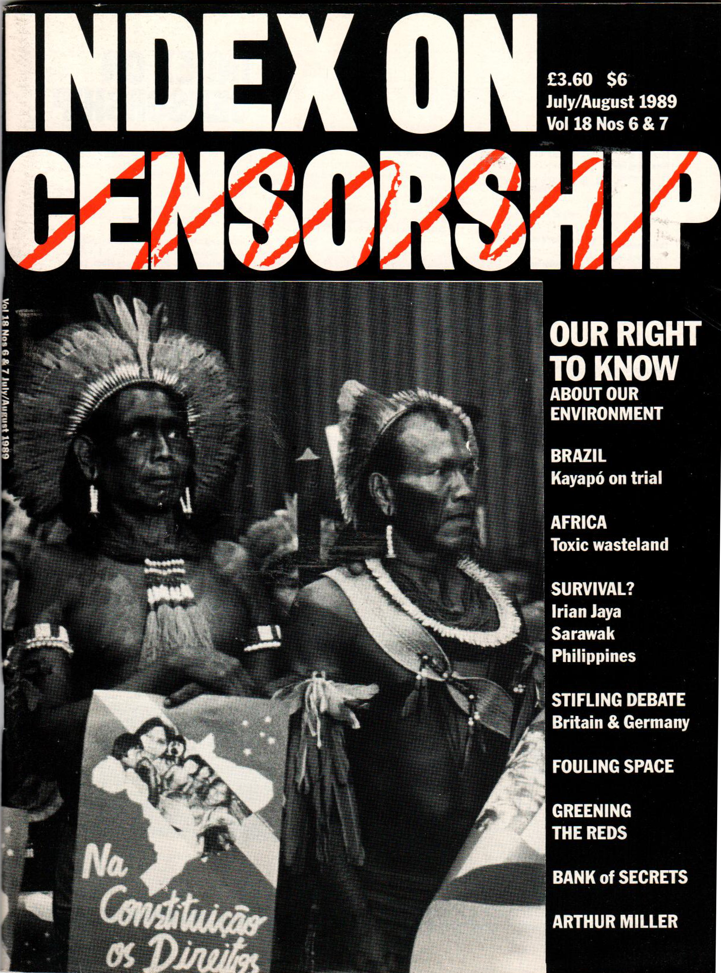 Our right to know about our environment, the July 1989 issue of Index on Censorship magazine.